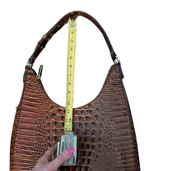Brahmin Tabitha Croc Embossed Leather Shoulder Bag - Picture 4 of 7